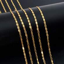 14k Gold Plated Copper Chain Necklace, Minimalist Design, Women - Gold 1 - View 4