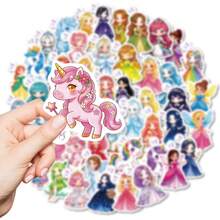 50pcs Cute Princess Dress Creative Stickers, Waterproof Decals For Water Bottles, Luggage, Tablets - Multicolor - View 2