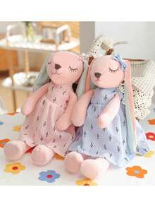 1个35厘米/13.77英寸可爱兔子毛绒玩偶，柔软填充动物玩偶，睡兔玩偶，莫莉玩偶，毛绒兔子玩偶，复活节礼物 - 彩色 - 查看 7