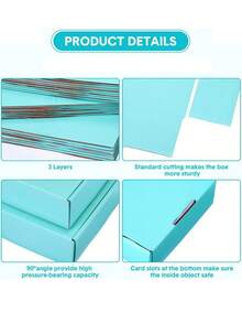 8 hộp carton màu xanh dương, hộp bìa cứng sóng bền chắc, thích hợp cho vận chuyển, làm quà tặng, gửi thư và đóng gói. Hộp bìa cứng nhỏ dùng để đóng gói thư từ, đóng gói thương mại điện tử, hộp vận chuyển bằng giấy sóng. Thích hợp cho các doanh nghiệp nhỏ. Hộp nhỏ xinh xắn. Hộp bìa cứng. Hộp đóng gói thư từ để đóng gói sản phẩm. - Màu xanh nhạt - Xem 3