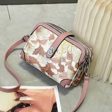 花卉图案女士单肩包，三口袋手拿包，休闲简约斜挎包，可调节肩带相机包手提包，大容量多功能，可装手机、钱包、钥匙、纸巾、口红等，适合日常出行，多种颜色可选，百搭风格，是理想的节日礼物，适用于派对、旅行、商务出行、郊游、户外活动等场合，是送给女性的节日好礼。 - 彩色 - 查看 1