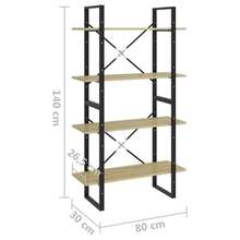 vidaXL Libreria a 4 livelli chêne sonoma bois d'ingénierie - Castano - Visualizzare 7