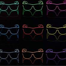 1pc EL Lighting Eyeglasses, Colorful Glow Glasses For Festivals, Parties, Bars, Celebrations, Random Color - Multicolor - View 8