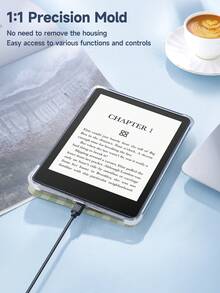 彩色条纹保护套，适用于6英寸Kindle第11代（2022年和2024年发布）、Kindle Paperwhite第12代（2024年发布） - 超薄透明TPU后盖，支持自动唤醒/睡眠，可定制 - 适合日常使用和节日送礼 - 粉色 - 查看 7