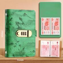 1 Product: Ink Wash Painting Cash Savings Book - A6-Sized Wallet-Style Money-Saving Notebook, Capable Of Storing Banknotes, Is A Popular Budget Record Book For Saving Purposes. - Multicolor - View 2