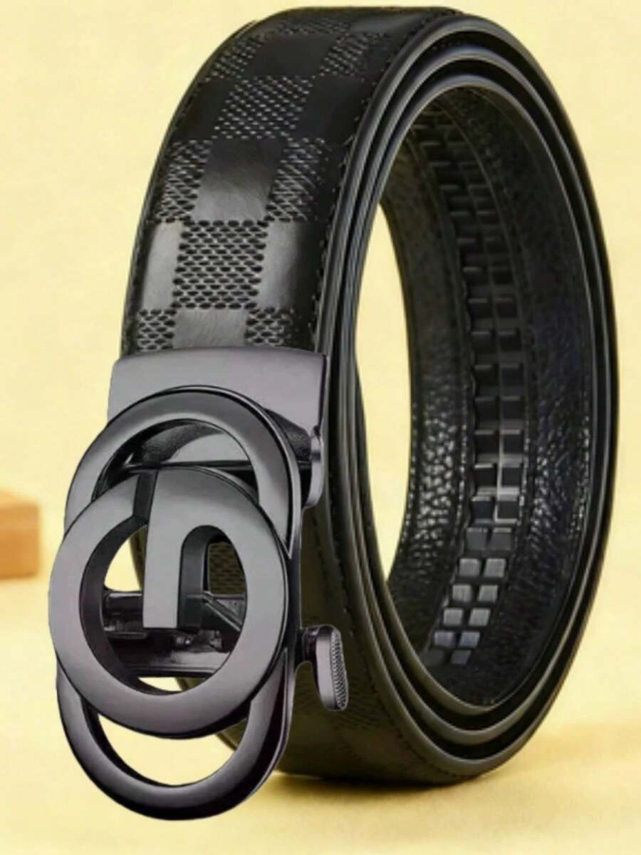 1条男士时尚合金字母自动扣皮带，个性化多功能商务皮带，经久耐用，是商务精英的必备单品，也是一份绝佳的礼物之选。 - 黑色 - 查看 1