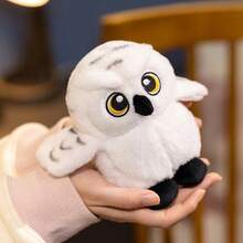 Realistic Plush Snowy Owl Doll, Fun Big-Eyed Owl Plush Toy, Clock Owl Plush Toy, Bedroom Decoration, Educational Children's Pillow, Soft Short Plush Doll, Gift For Boys And Girls, Children's Day, Valentine's Day, Easter Gift. - Multicolor - View 1