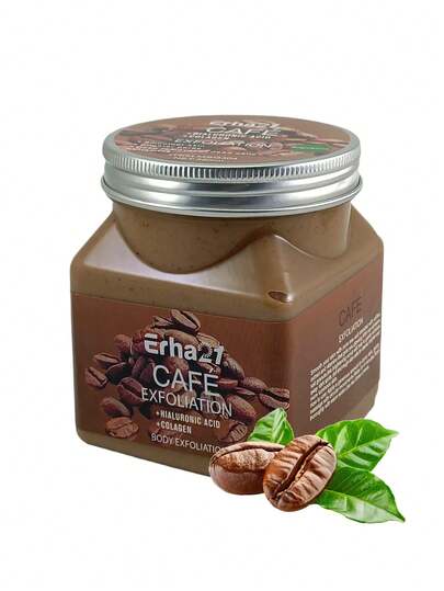 Exfoliante Facial Y Corporal De Café, Hidrata Aclara Manchas, 350 ml, Tarro de exfoliante de café, elimina impurezas de la piel, Elimina las células muertas
