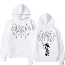 Rap Singer Ghost Dance Graphic Printed Men's Hoodie Fashionable And Casual Harajuku Hoodie - White - View 4