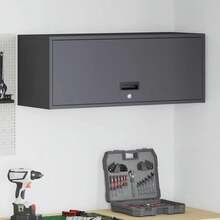 vidaXL Armoire murale pour garage Noir 90 x 33 x 35 cm - Noir - Voir 1