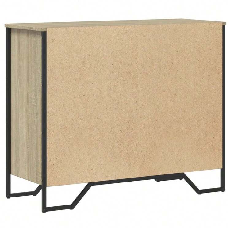 Cómoda vidaXL de madera de sonoma de 91x35,5x74,5 cm, fabricada en ingeniería. - Marrón - Añade 6