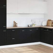 vidaXL Meuble Bas d'Évier Chêne Noir 80x46x81,5 cm Bois Ingénieré - Noir - Voir 1