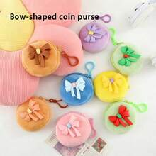 1pc Cartoon Keychain Coin Purse Girly Bow Earphone Storage Pouch Cute Small Coin Wallet For Women Mini Wallet Small Wallet Kawaii Cute Stuff - Multicolor - View 1