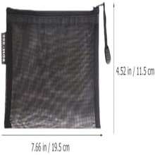 CALLARON 3 piezas Bolsa de Lápices de Nylon con Malla Transparente Estuche de Lápices con Cierre Organizador Portátil de Útiles Escolares Negro y Gris para Estudiantes y Profesionales - como en la foto - Ver 3