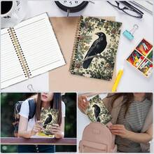 Nvucamd Gothic Dark Raven Spiral Notebook, Witchy Black Crow Botanical Journal Notebook, Dark Raven Cottagecore Journaling Notebooks For Women, Gothic Raven Office Schoolsss Supplies Gifts, 5.5x8.3 In - 烏鴉草 - 查看 4