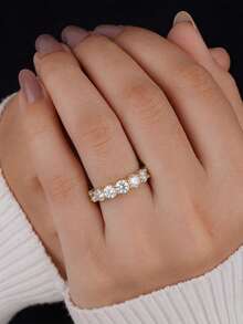 1 chiếc nhẫn đính đá Moissanite hình giọt nước đơn giản 7 sao, 0.1 carat, quà tặng cặp đôi nhân dịp Lễ Tình nhân, Giáng sinh, Sinh nhật, nhẫn sang trọng tinh tế, quà tặng cho người yêu. - Hàng kim cương bảy sao - Xem 9