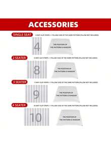 1 pieza Funda de sofá con estampado de líneas geométricas, funda de sofá de poliéster elástica minimalista moderna y 1 pieza de funda de cojín sin relleno, adecuada para todas las estaciones, informal para el verano - Multicolor - Ver 4
