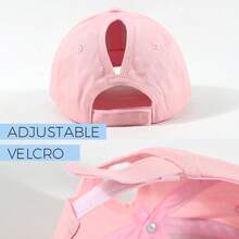 1pc Plain Solid Color Ponytail Baseball Cap For Women, Fashion Sports Visor Hat For Outdoor Sun Protection