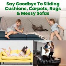 Cinta de agarre para sof que evita que los cojines de sof se deslicen, cinta antideslizante de doble cara, 2 juegos de tiras resistentes de 10 pies con calcomana para sof, telas, colchones, muebles - Compacto44x10FT2PcsP - Ver 9