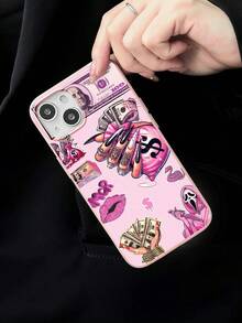 1 美元粉色 Y2K 金钱与嘴唇图案手机壳，防震 TPU 保护套，个性可爱，日常及生日礼物之选，兼容 11/13 Pro Max/15/17/17 Pro Max 和 Galaxy S24 Ultra/S26 Ultra - 粉色 - 查看 9