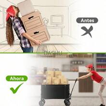 Portátil para Carga Extra Larga hasta 150 Kg,Carrito Plegable con Ruedas Giratorias y Puerta Lateral -  Plegado Fácil por Mujeres Adultas, Transporte de Mercancías, Niños y Mascotas (Negro) - negro754 - Ver 7