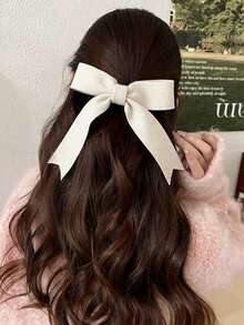 1个针织蝴蝶发夹，柔软针织鸭嘴夹发饰，时尚百搭，适合春、秋、冬季佩戴 - 彩色 - 查看 4