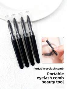 旅行装螺旋眉刷睫毛梳套装 - 带防尘盖，迷你眉毛修剪器，适合日常和旅行使用，男女皆宜的便携式眉毛造型工具 - 彩色 - 查看 17