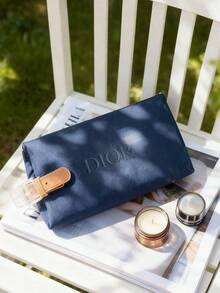 Dior Limited Edition Canvas Cosmetic Bag - Large Toiletry Bag, Luxury Christmas And Holiday Gift - Royal Blue - View 3