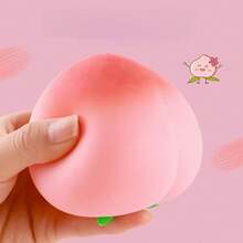 1 Piece Cute Peach-Shaped Decorative Squishy Toy - Soft Gradient Pink Silhouette With Tiny Green Leaf Accents,Stress Relief Simulation Peach Squeeze Toy Big Peach Squeeze Fun Q Soft Slow Rebound Stress Relief Toy Playful Sweet Style Decorative Piece, Ideal For Desk Display, Room Styling Or Playful Tabletop Accent, - 粉色 - 查看 7