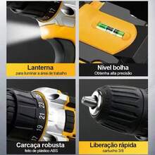 Cordless Drill/Driver With 2 X 48V Batteries, Carrying Case And Complete Accessories - Yellow - View 7