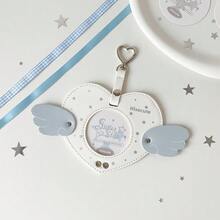 Hisocute Heart Shape Photo Frame Keychain - Angel Wings Design Cute Lanyard Holder For ID Card, Kpop Fans Gift - Multicolor - View 11