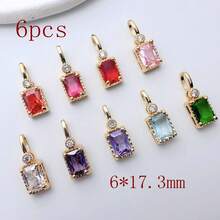 1个/3个/6个装 微镶嵌五瓣水滴吊坠，适用于DIY珠宝制作，耳环、项链、钥匙扣 - 彩色 - 查看 19