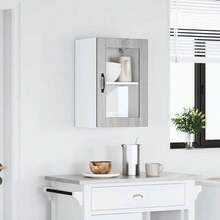 vidaXL Armário mural de cozinha com porte e verre Porto sonoma gris - Cinza - Ver 2