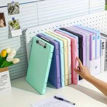 A Large-Capacity Plastic Folder With Storage Box, Ideal For Office Documents, Music Sheets, And Exam Papers. - Màu tím, 1 chiếc - Xem 2