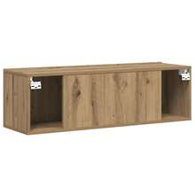 vidaXL Mural TV Meuble chêne artesanal 100x30x30 cm engenharia madeira - Castanho - Ver 6