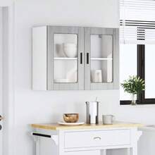 vidaXL Armadio murale da cucina con porte e verre Porto sonoma gris - Grigio - Visualizzare 3