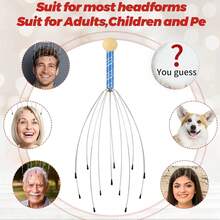 1/2个12爪头部按摩器，头部抓挠头皮按摩器，用于放松和缓解身体压力的头皮按摩器