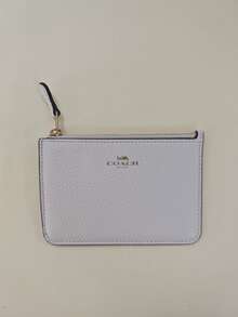 COACH Women's Light Pink Leather Wallets For Women Purse Card Holder With Gold Logo Zipper Pouch Valentine's Day Gift - Pink - View 6