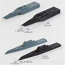 Military Naval Ship Aircraft Carrier Toy Set, Includes Small Model Planes, Destroyers, Battleships And Supply - Black and Gray - View 3