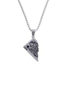 SeuSuk 1pc Men's Stainless Steel Half Poker Card K Pendant Necklace, Fashionable & Creative - The New - View 5