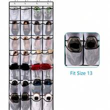 Over-The-Door Shoe Organizer Storage Bag, 14/24-Pocket Non-Woven Fabric Shoe Rack For Entryway, Closet, Or Hallway, Space-Saving Hanging Shoe Holder With Durable Hooks, Ideal For Home, Apartment, Or Dorm Use, Keeps Shoes Neat And Organized, Easy To Install And Remove, Perfect For Sneakers, Boots, And Slippers - Multicolor - View 8
