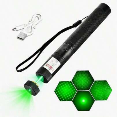 Puntero láser verde de largo alcance y alta potencia, [material actualizado] bolígrafo láser, [2000m] puntero láser verde recargable, adecuado para senderismo, juguete para gatos, recargable por USB