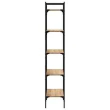 Biblioteca vidaXL com 5 níveis em Sonoma 56x31,5x174 cm - Castanho - Ver 5