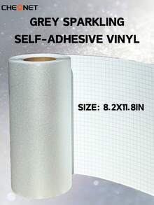 CHEONET-灰色闪光壁纸，即撕即贴，闪亮壁纸，乙烯基闪光自粘纸，现代可移除银色闪光壁纸，装饰墙面，即撕即贴，台面，家具DIY - 彩色 - 查看 11