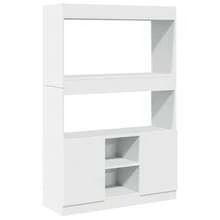 vidaXL Buffet haut blanc 92x33x140 cm bois d'ingénierie - Blanc - Voir 2