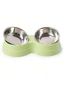 Double-Layer Stainless Steel Pet Bowl - Non-Slip Base - Suitable For Food And Water - Easy To Clean - 100ml - View 3