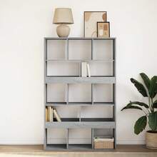 vidaXL Bibliothèque gris béton 100x33x156,5 cm ingénierie du bois - Gris - Voir 3