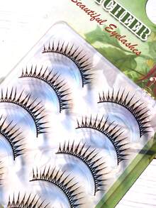 5对/盒 韩式一体式硬质假睫毛，自然妆效，偶像级浓密尖头，整根睫毛，推荐用于角色扮演和化妆师 - 尖尾漫畫款 - 查看 4