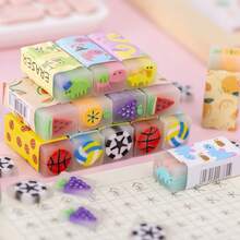 Slice Eraser Series - Fruit, Dinosaur And Sports Ball Themed Fun Erasers, Suitable For School And Play - Multicolor - View 1
