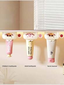 1pc Magnetic Toothpaste Dispenser, Wall Mounted Toothpaste Holder, Facial Cleanser Rack, Toothpaste Squeezer - Multicolor - View 2